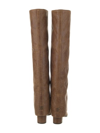 Chanel Interlocking CC Logo Leather Riding Boots