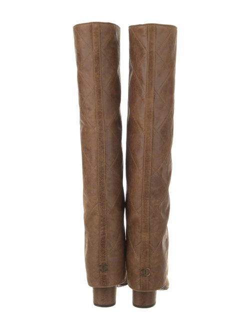 Chanel Interlocking CC Logo Leather Riding Boots