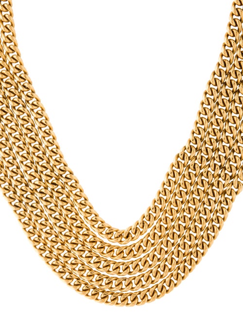 Chanel Vintage Multi-Chain Quilted Drape Collar Necklace