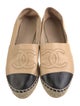 Chanel Interlocking CC Logo Leather Espadrilles