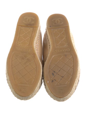 Chanel Interlocking CC Logo Leather Espadrilles