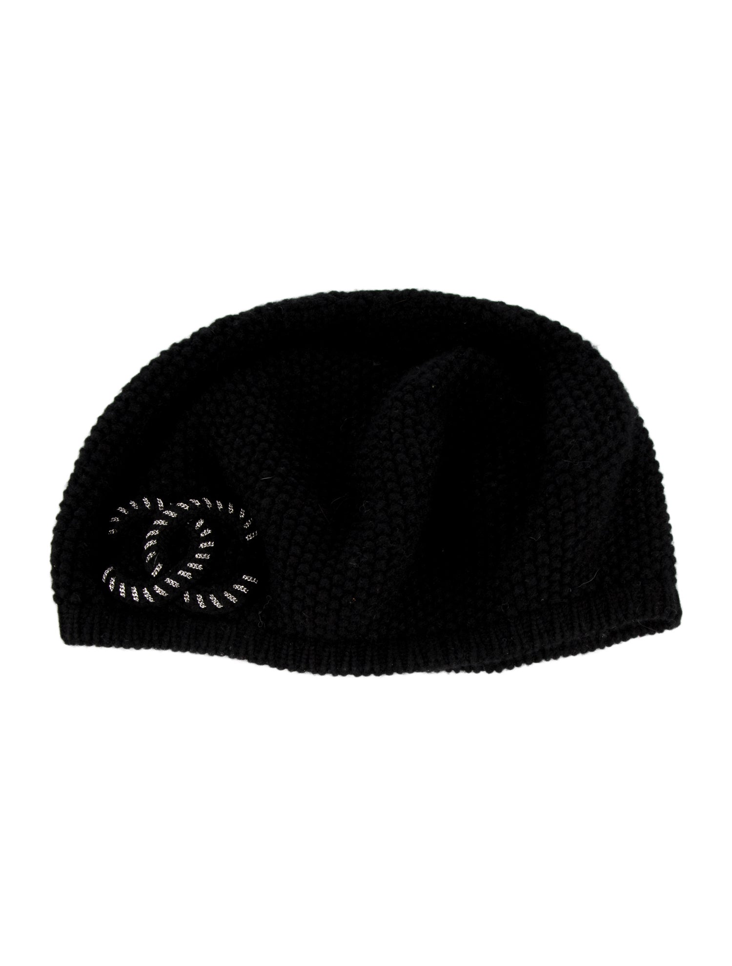 Chanel Cashmere CC Chain Scarf & Beret Set