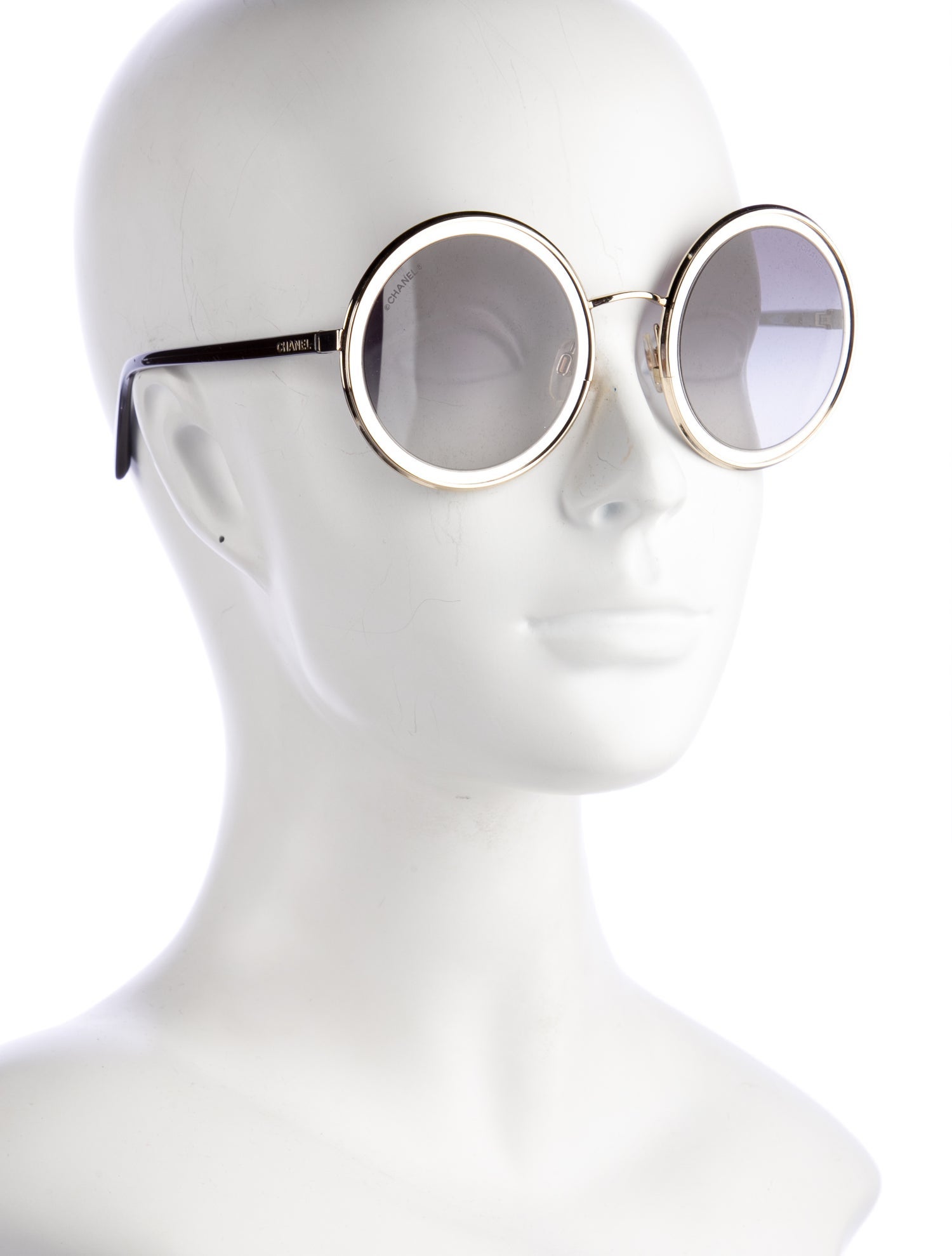 Chanel Interlocking CC Logo Round Sunglasses