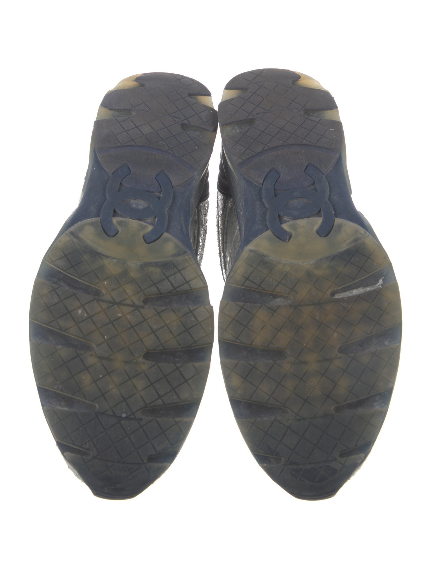 Chanel Interlocking CC Logo Leather Sneakers