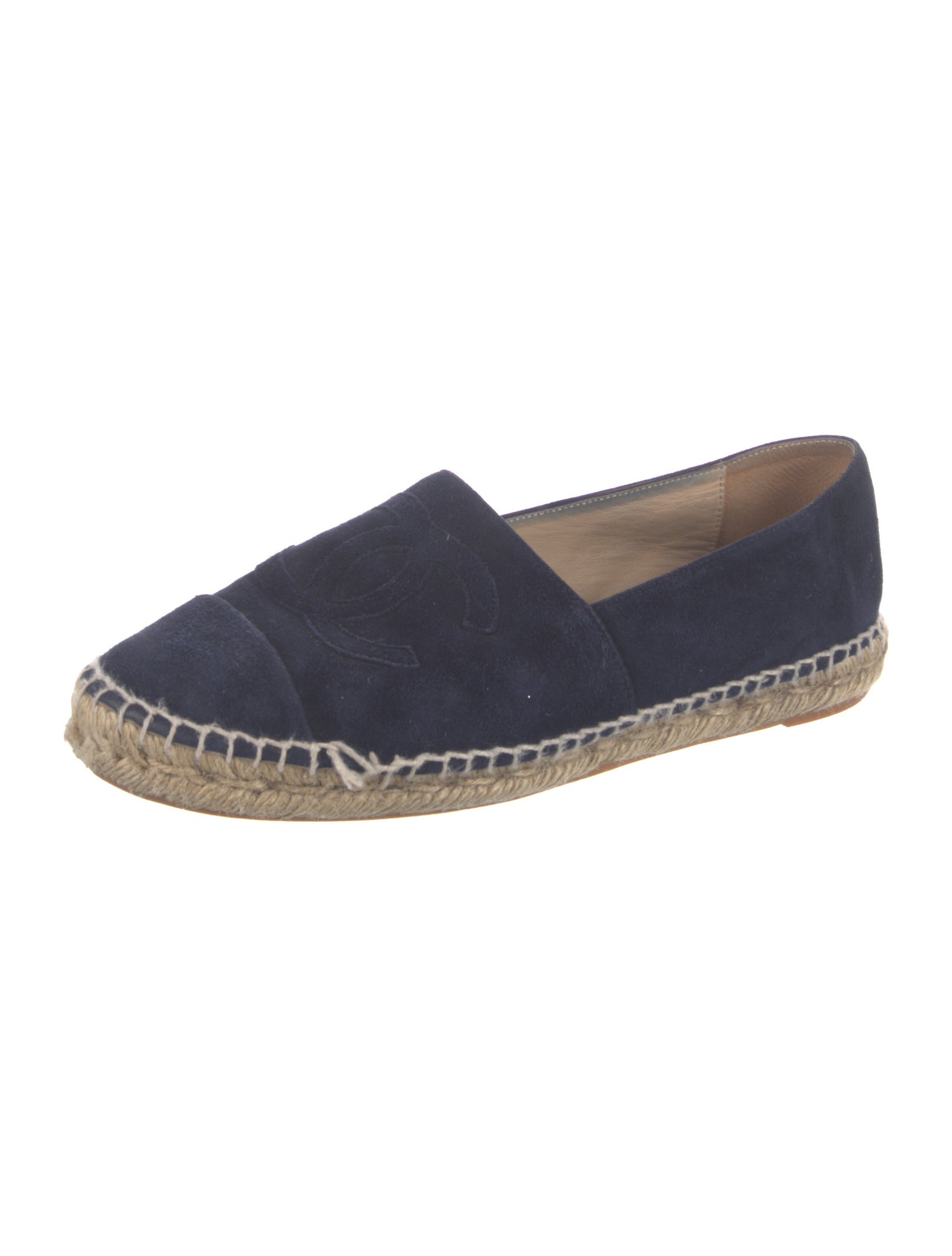 Chanel Interlocking CC Logo Suede Espadrilles