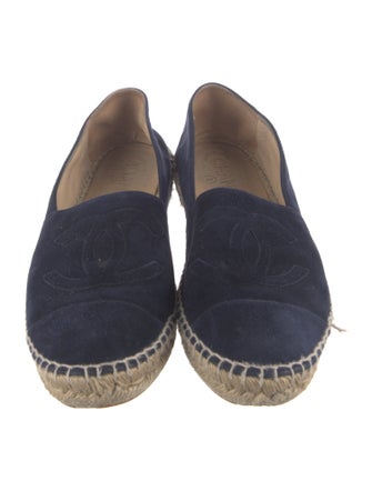 Chanel Interlocking CC Logo Suede Espadrilles
