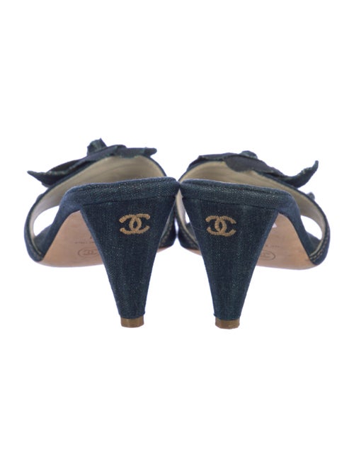 Chanel Interlocking CC Logo Denim Slides