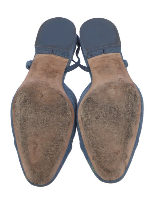 Chanel Interlocking CC Logo Denim Slingback Sandals