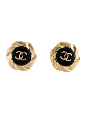 Chanel 2022 Resin CC Stud Earrings