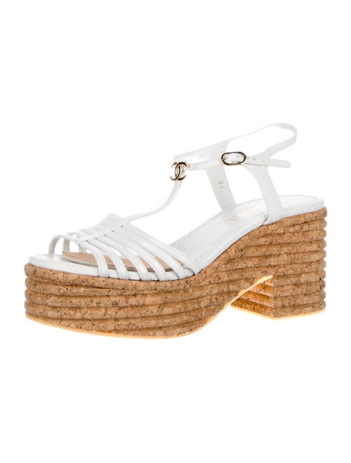 Chanel Interlocking CC Logo Patent Leather Espadrilles