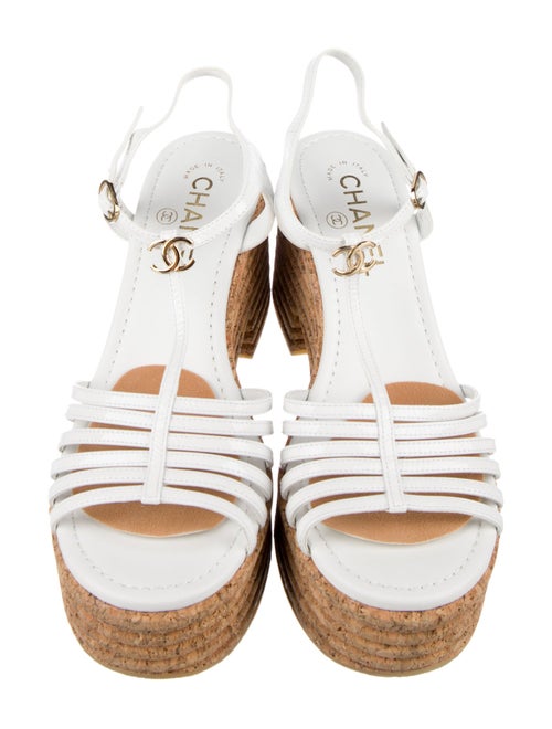 Chanel Interlocking CC Logo Patent Leather Espadrilles