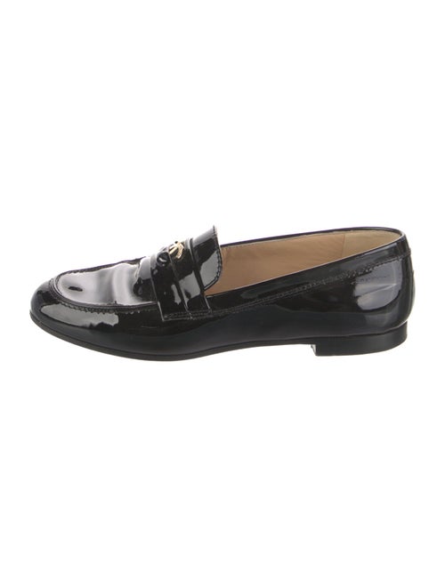 Chanel Interlocking CC Logo Patent Leather Loafers