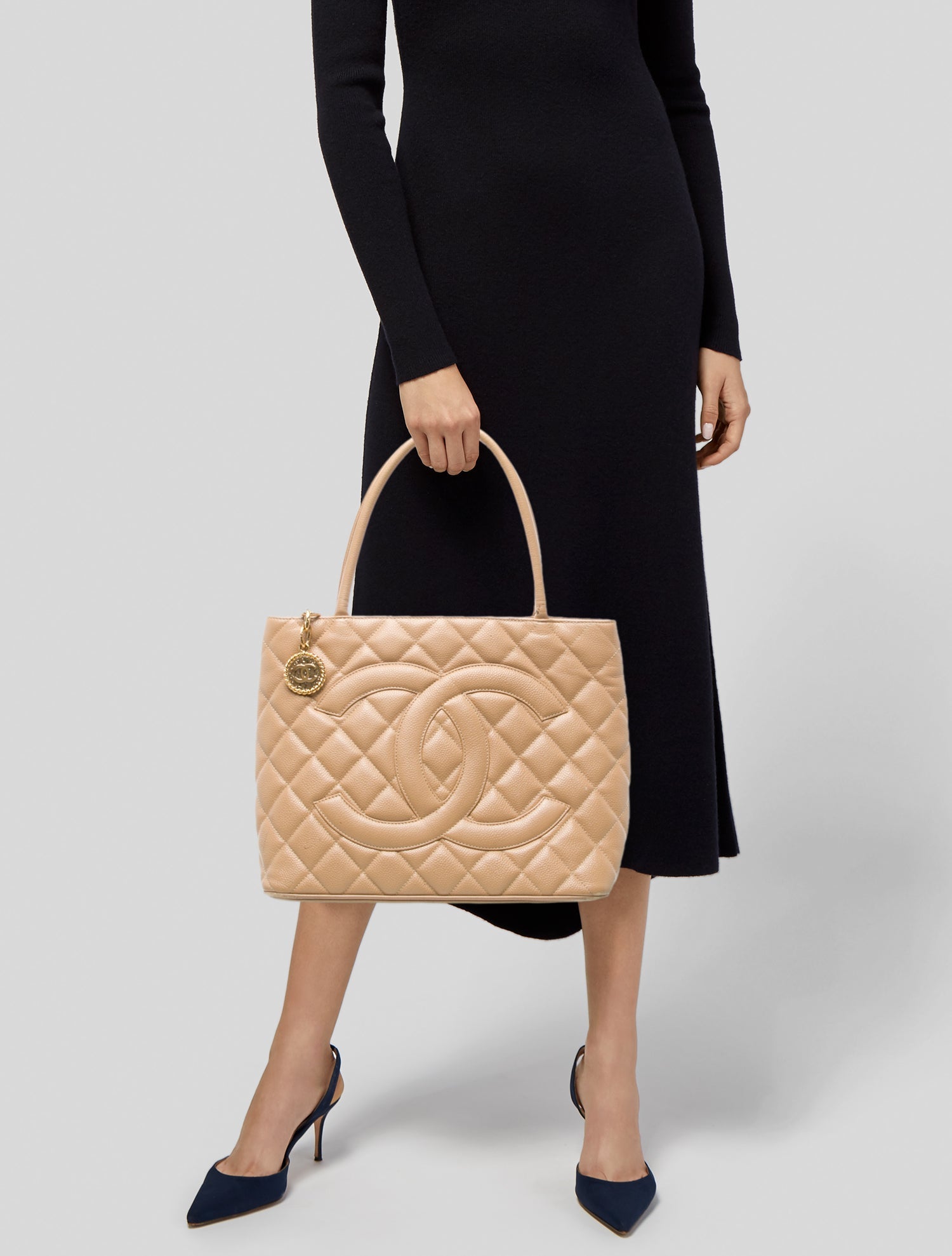Chanel Quilted Caviar Medallion Tote
