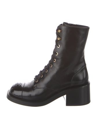 Chanel 2025 Interlocking CC Logo Combat Boots
