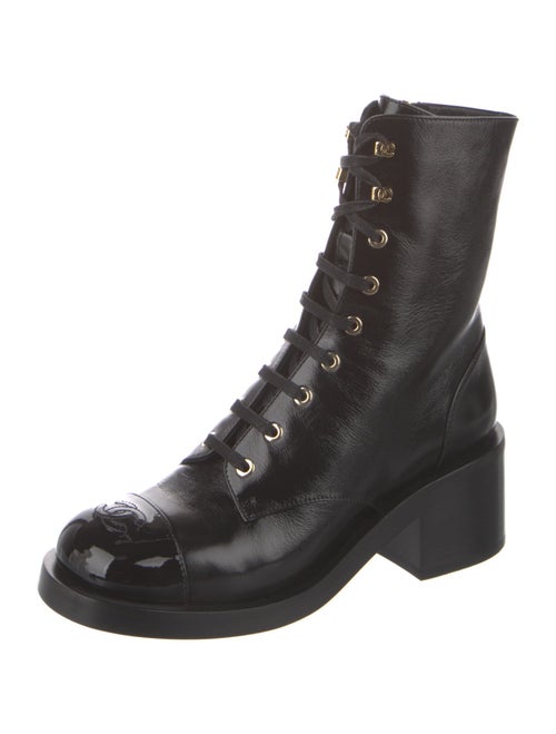 Chanel 2025 Interlocking CC Logo Combat Boots