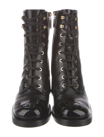 Chanel 2025 Interlocking CC Logo Combat Boots