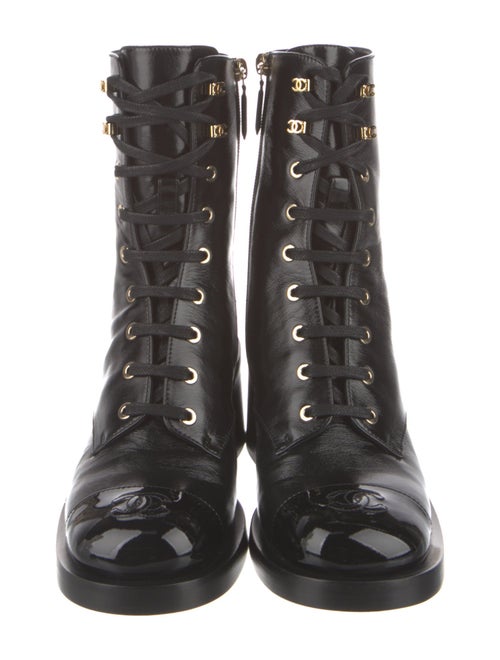 Chanel 2025 Interlocking CC Logo Combat Boots