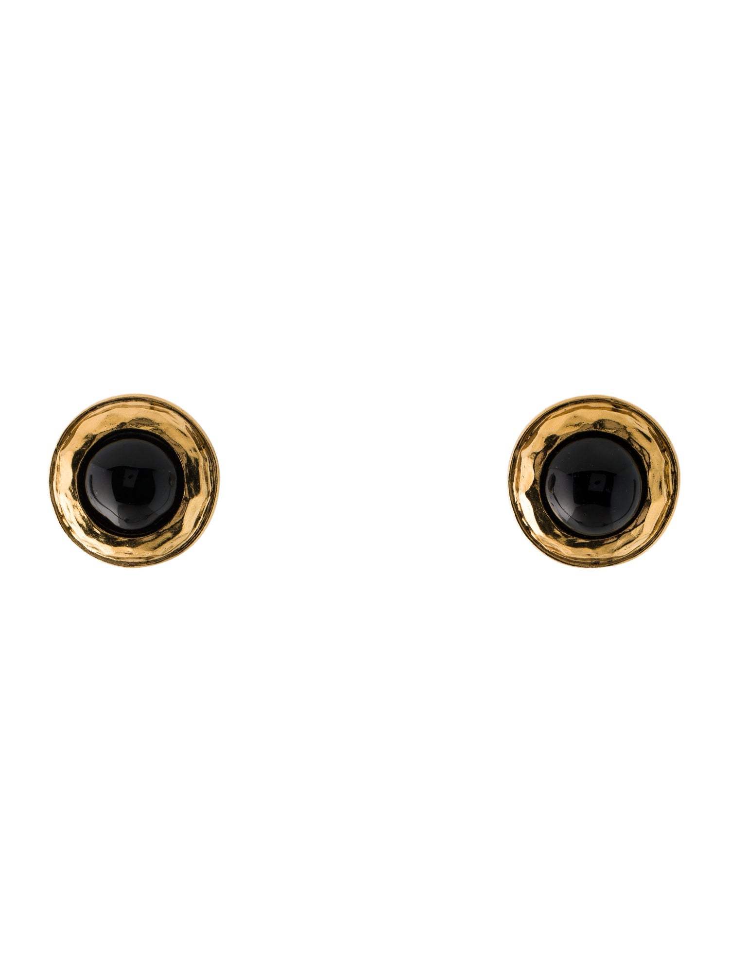 Chanel Vintage Gripoix Hammered Clip-On Earrings