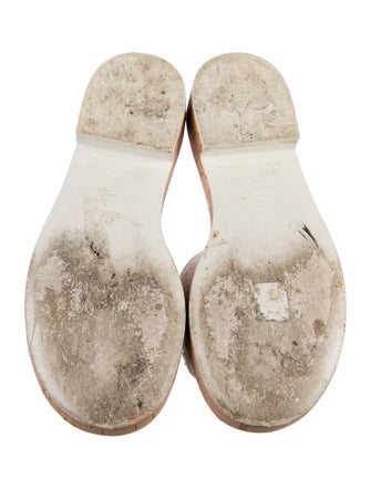 Chanel Interlocking CC Logo Tweed Slides