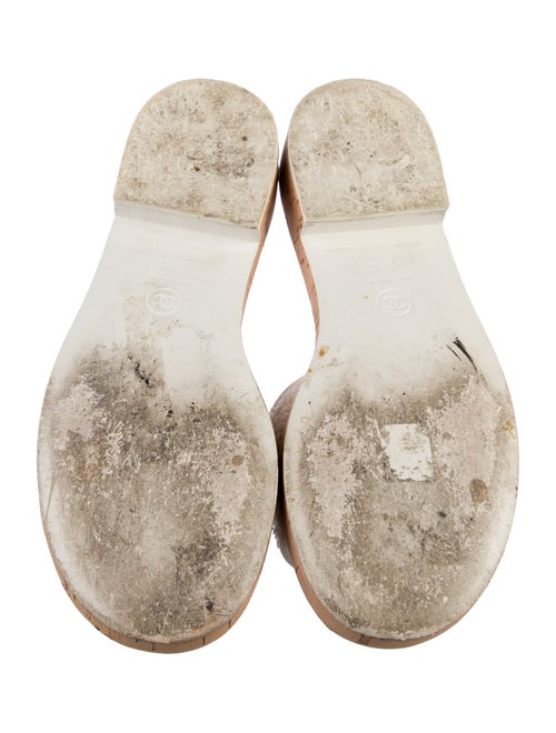 Chanel Interlocking CC Logo Tweed Slides