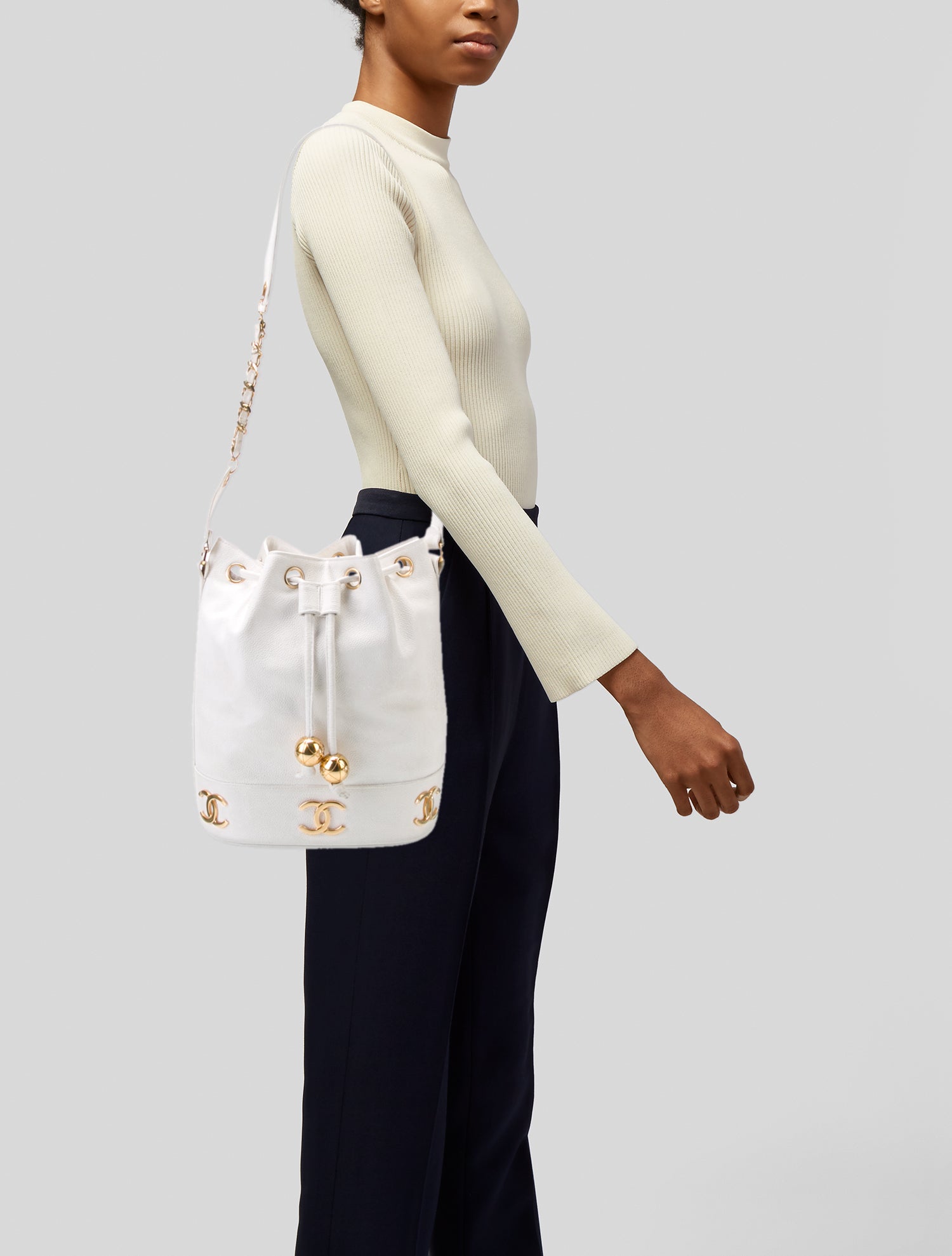 Chanel Caviar CC Bucket Bag