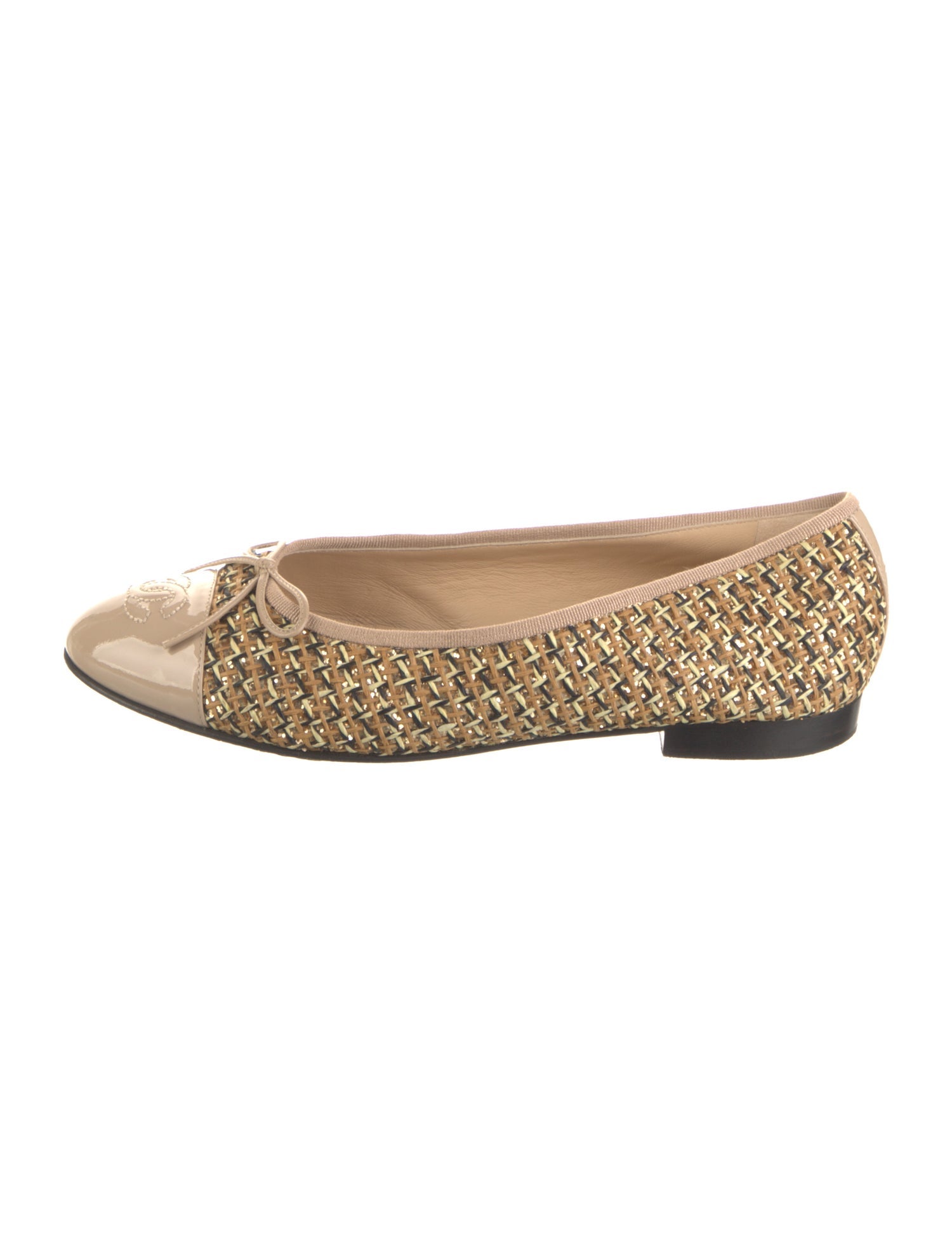 Chanel Interlocking CC Logo Tweed Flats