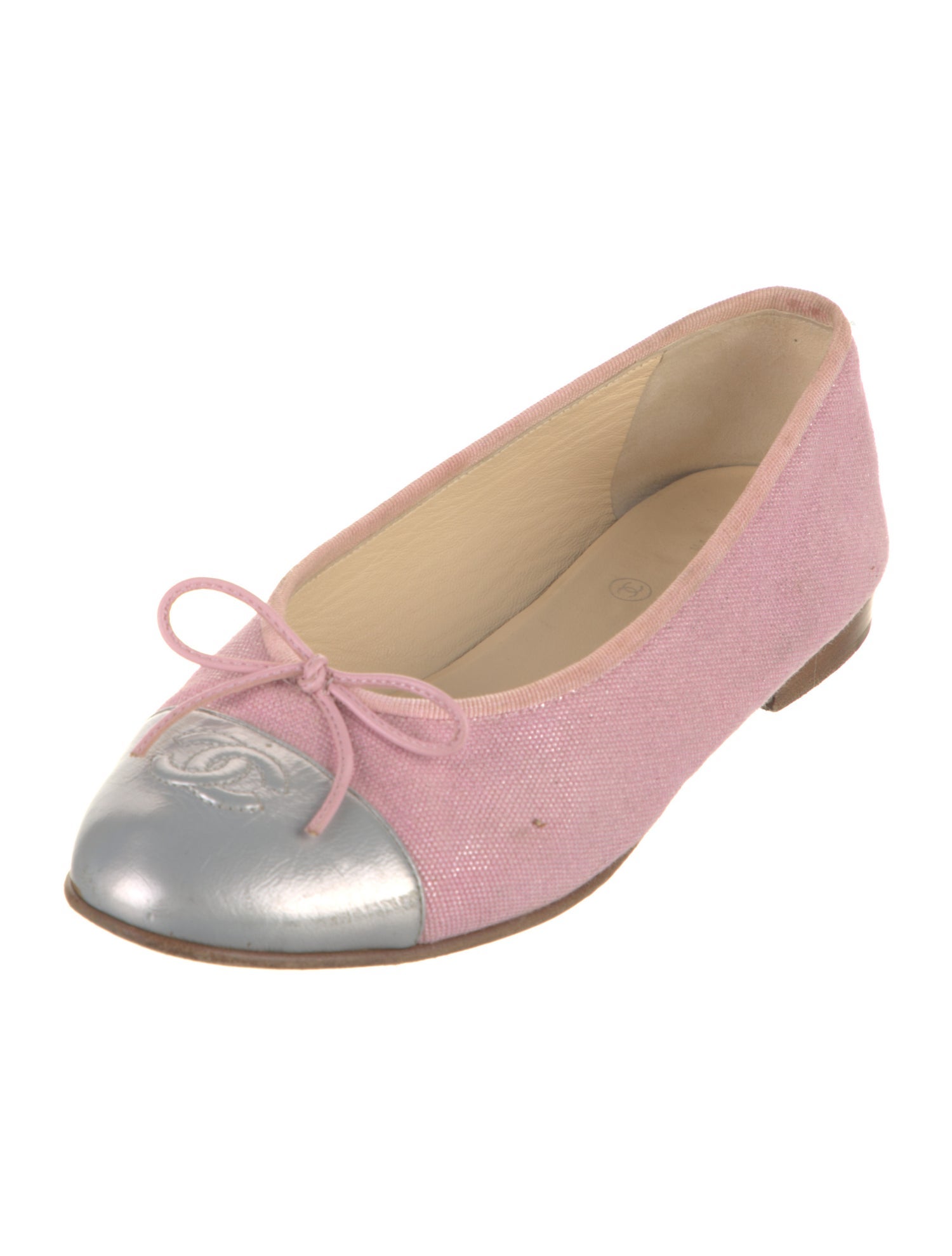 Chanel Interlocking CC Logo Tweed Ballet Flats