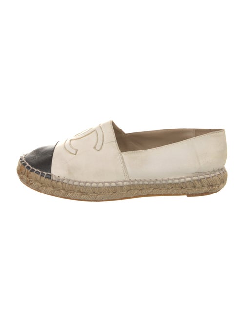 Chanel Interlocking CC Logo Leather Espadrilles