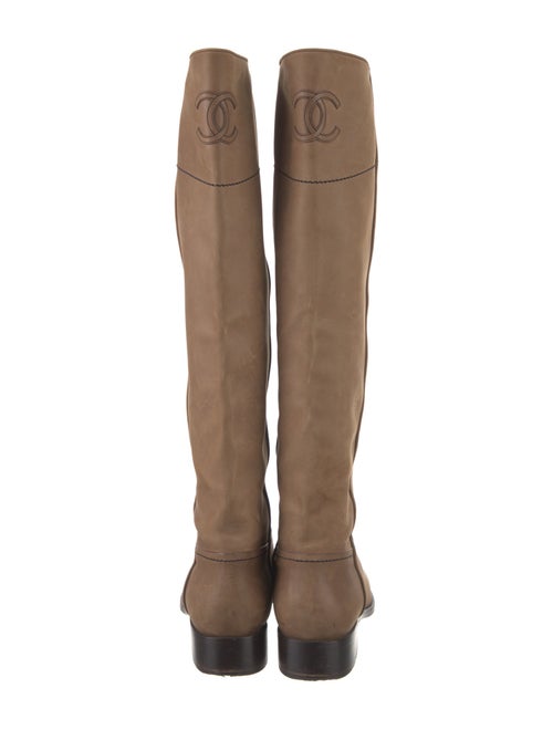 Chanel Interlocking CC Logo Leather Riding Boots