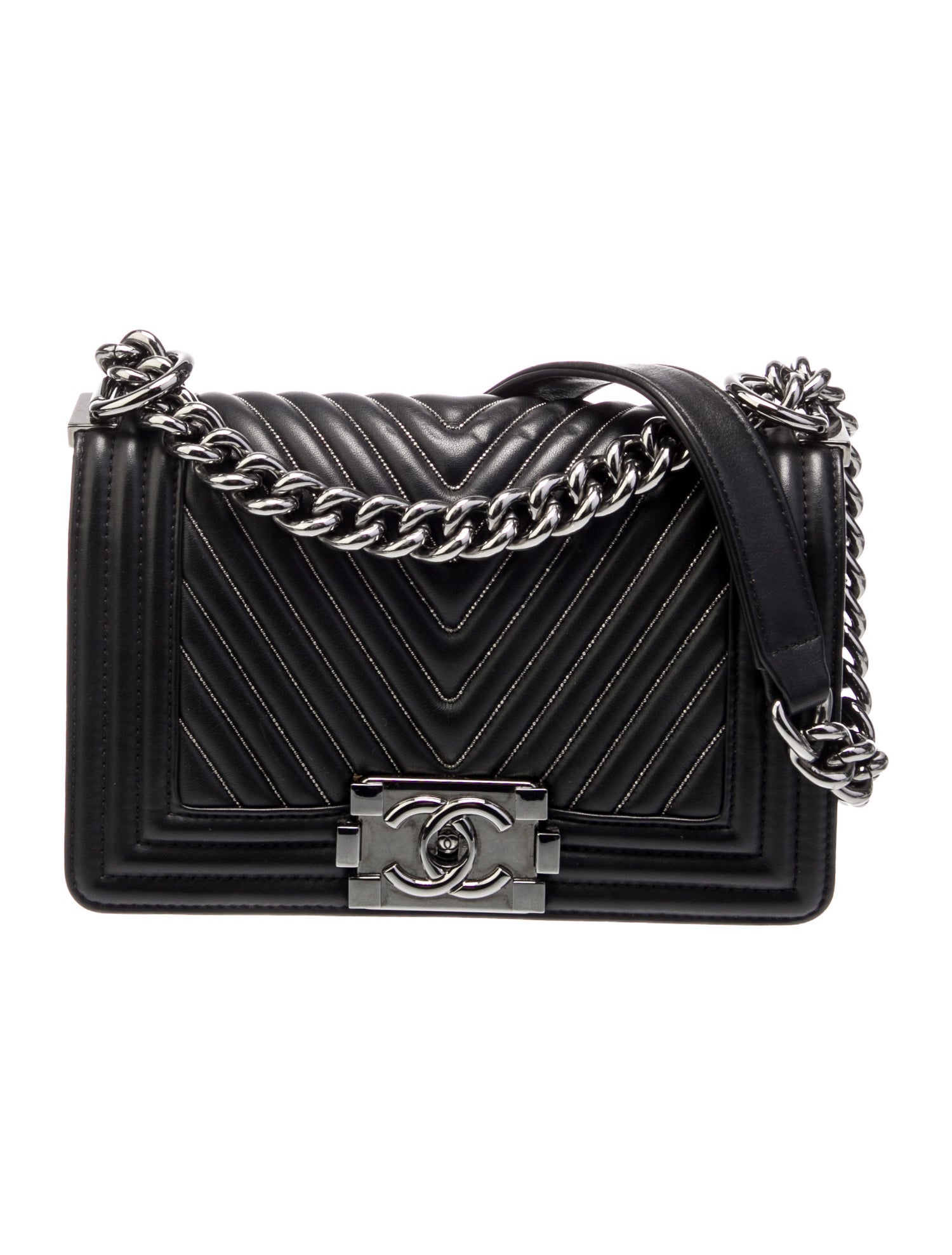 Chanel Small Beaded Chevron Boy Bag