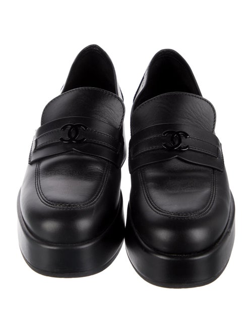 Chanel Interlocking CC Logo Leather Loafers