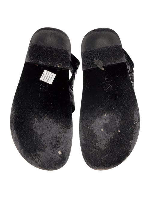 Chanel Interlocking CC Logo Lambskin Slingback Sandals