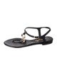 Chanel Interlocking CC Logo Leather T-Strap Sandals