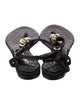 Chanel Interlocking CC Logo Leather T-Strap Sandals