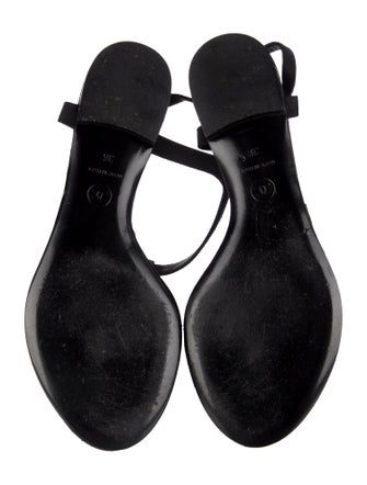 Chanel Interlocking CC Logo Leather T-Strap Sandals