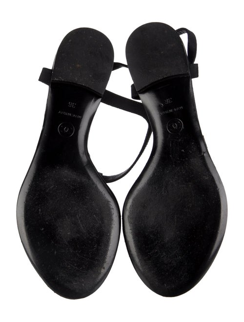 Chanel Interlocking CC Logo Leather T-Strap Sandals