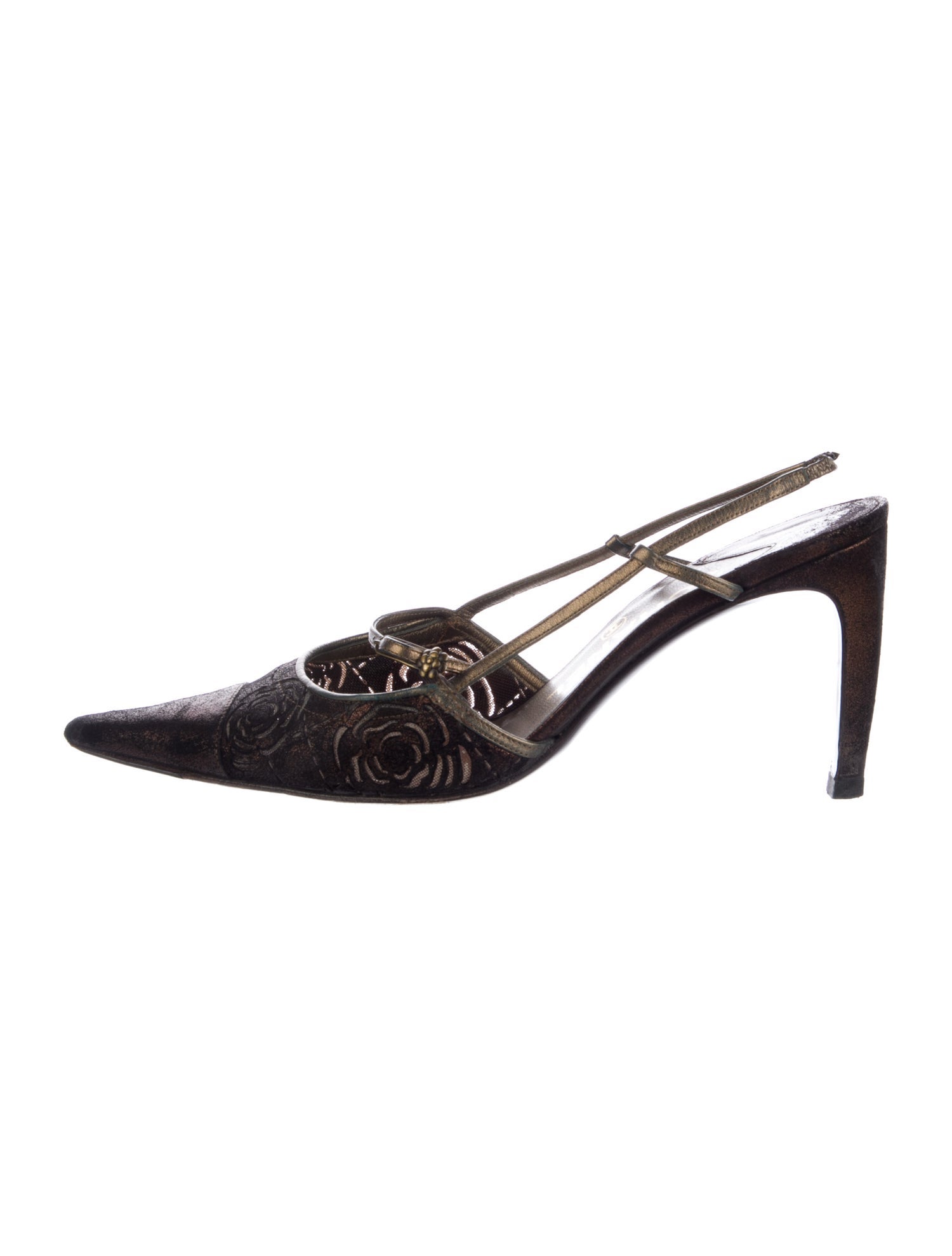 Chanel Vintage Interlocking CC Logo Slingback Pumps