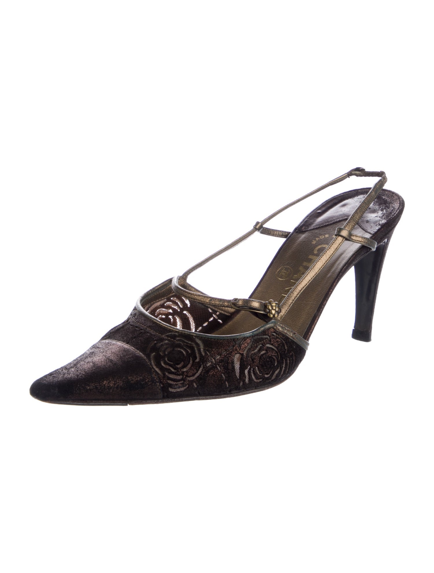 Chanel Vintage Interlocking CC Logo Slingback Pumps