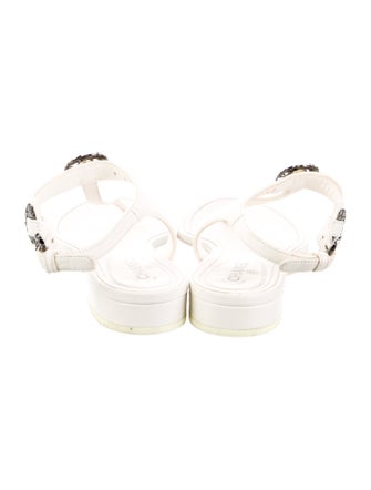 Chanel 2022 Interlocking CC Logo T-Strap Sandals