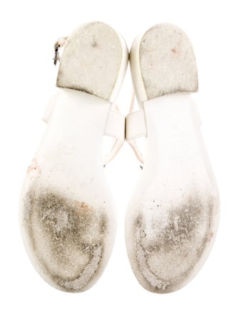 Chanel 2022 Interlocking CC Logo T-Strap Sandals