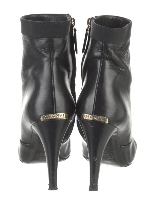 Chanel Leather Grosgrain Trim Boots