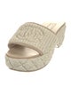 Chanel Interlocking CC Logo Raffia Slides