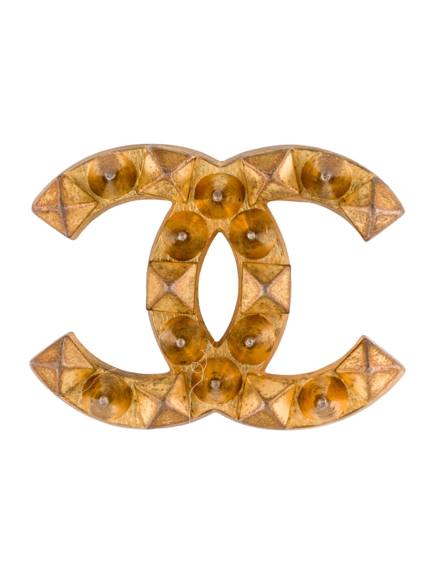 Chanel Vintage Studded CC Brooch