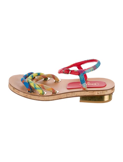 Chanel Interlocking CC Logo Canvas Sandals