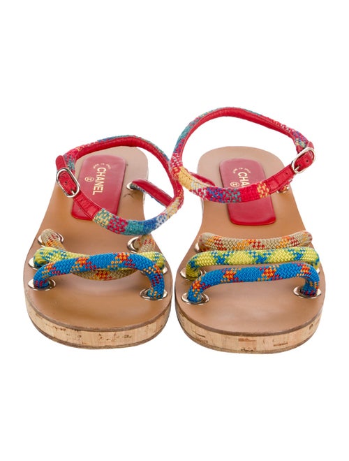 Chanel Interlocking CC Logo Canvas Sandals