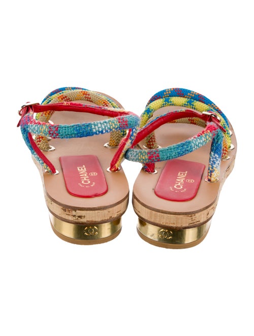 Chanel Interlocking CC Logo Canvas Sandals