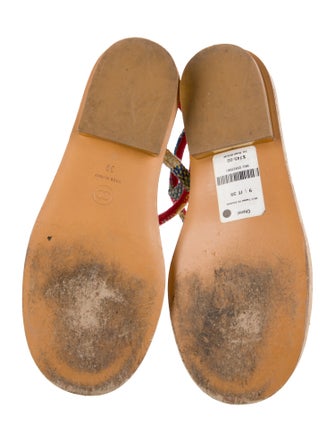 Chanel Interlocking CC Logo Canvas Sandals