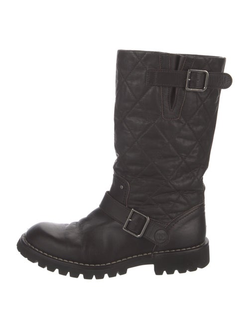 Chanel 2013 Interlocking CC Logo Moto Boots