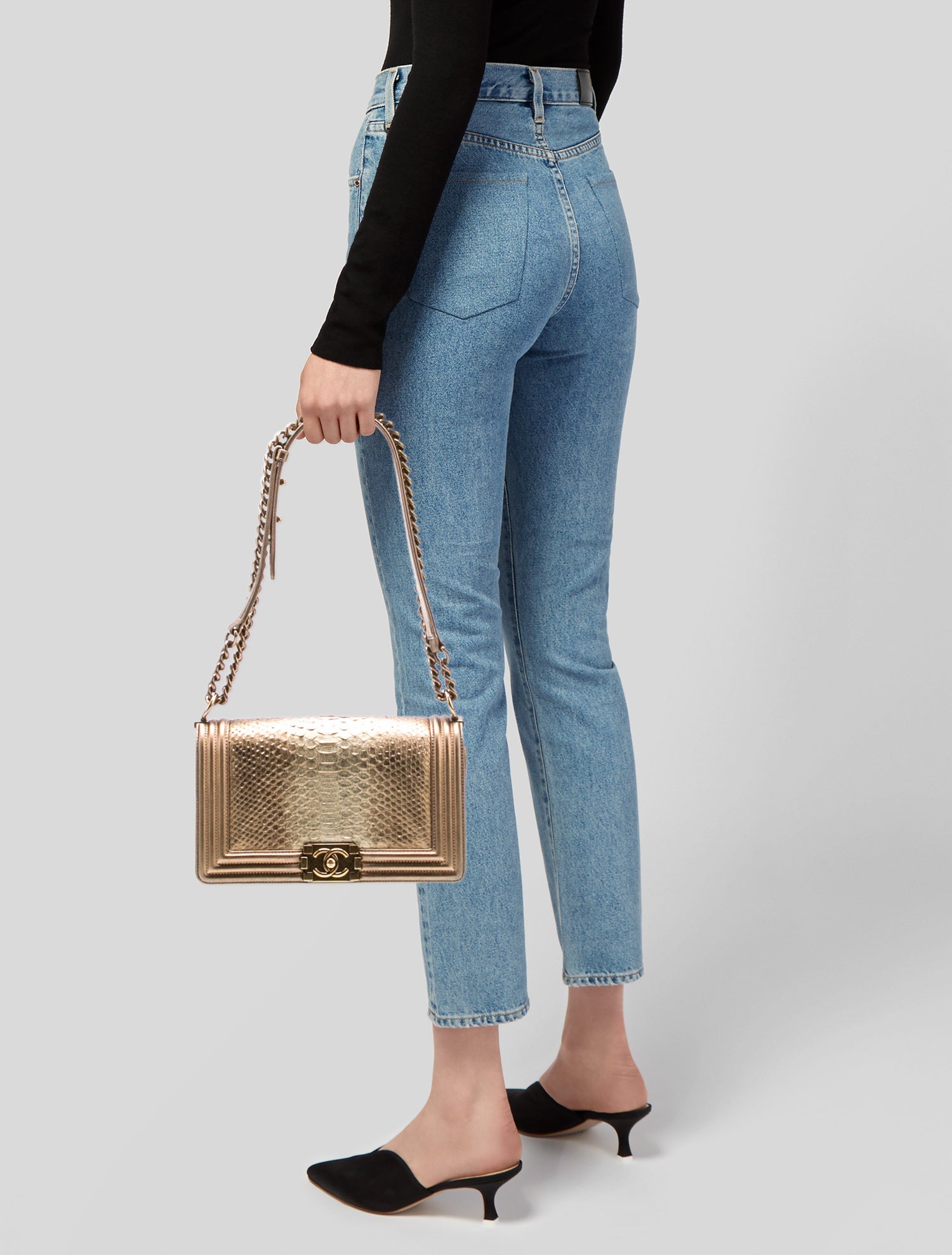 Chanel Medium Python Boy Bag