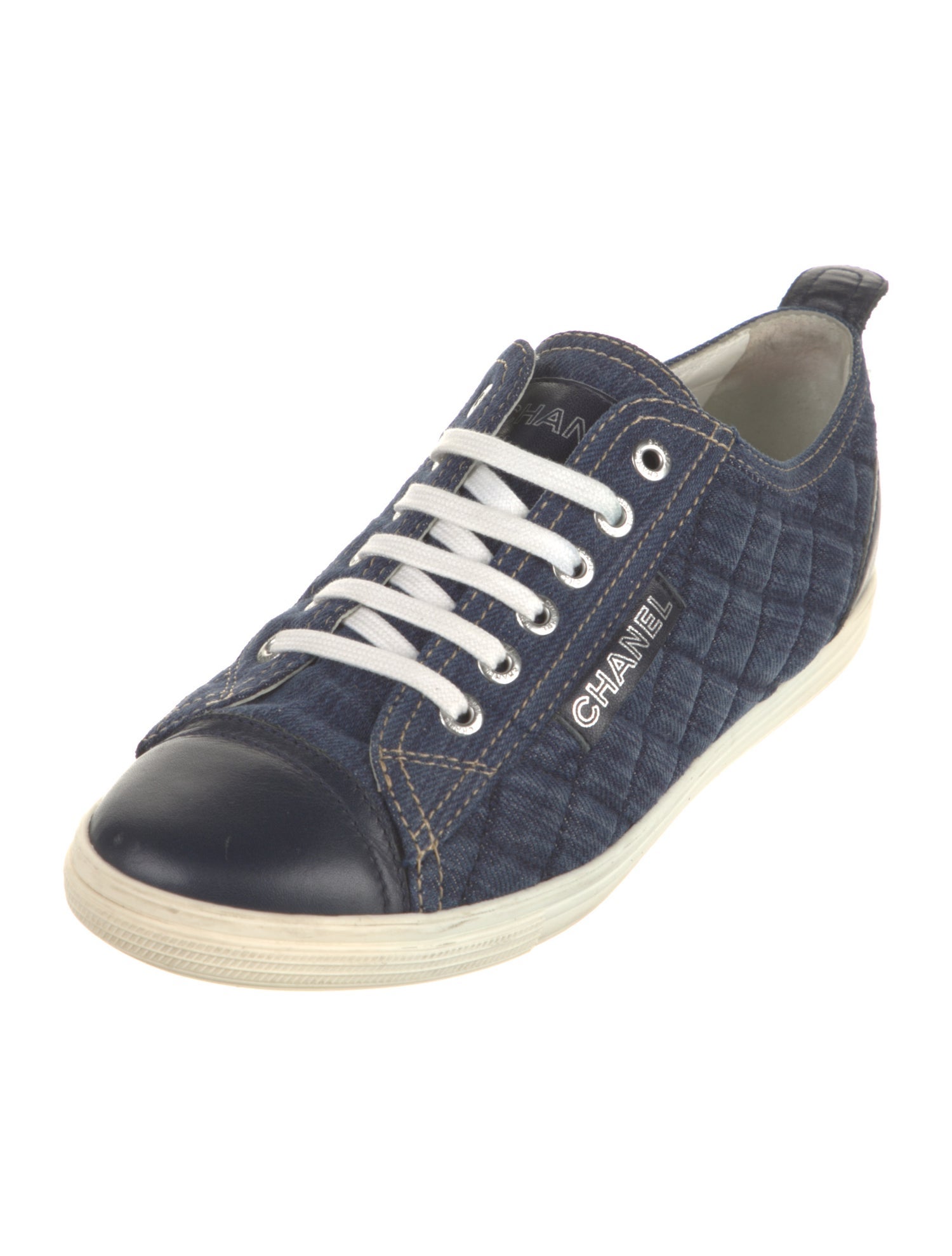 Chanel Interlocking CC Logo Denim Sneakers